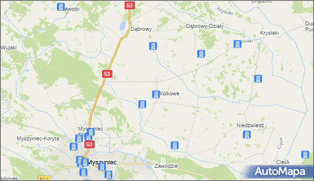 mapa Wolkowe, Wolkowe na mapie Targeo