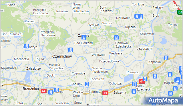mapa Wołowice, Wołowice na mapie Targeo