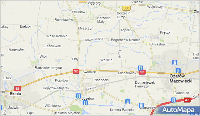 mapa Wolskie, Wolskie na mapie Targeo