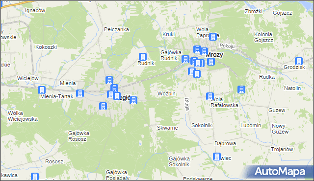 mapa Woźbin, Woźbin na mapie Targeo