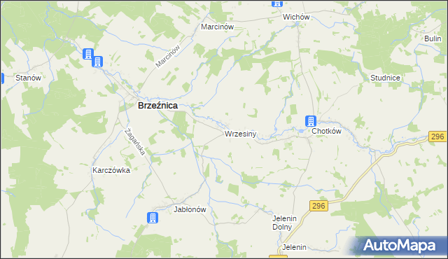 mapa Wrzesiny gmina Brzeźnica, Wrzesiny gmina Brzeźnica na mapie Targeo