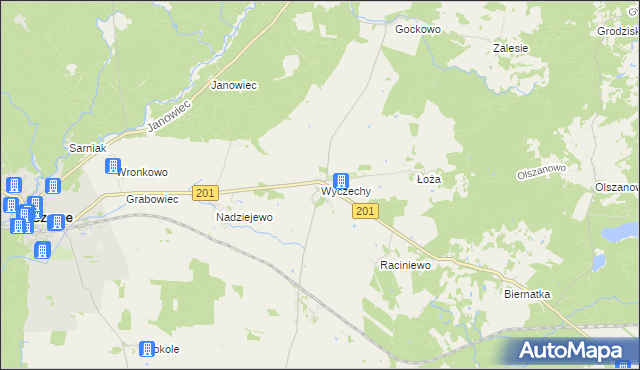mapa Wyczechy, Wyczechy na mapie Targeo