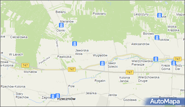 mapa Wyględów, Wyględów na mapie Targeo