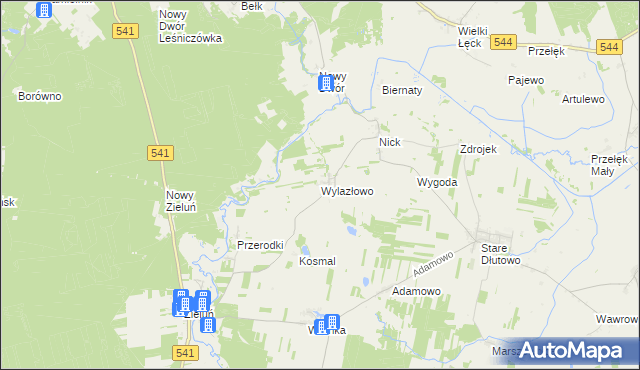 mapa Wylazłowo gmina Lubowidz, Wylazłowo gmina Lubowidz na mapie Targeo