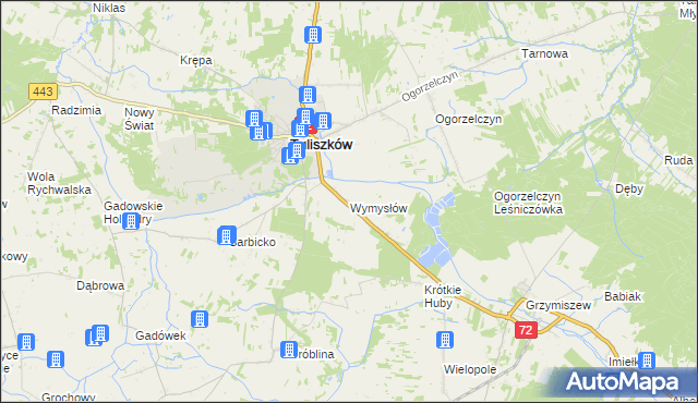 mapa Wymysłów gmina Tuliszków, Wymysłów gmina Tuliszków na mapie Targeo