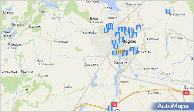 mapa Wyrobki gmina Mogilno, Wyrobki gmina Mogilno na mapie Targeo