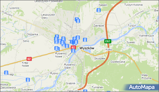 mapa Wyszków, Wyszków na mapie Targeo
