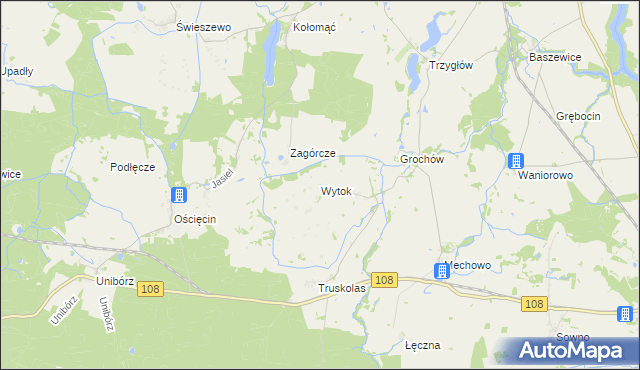 mapa Wytok, Wytok na mapie Targeo