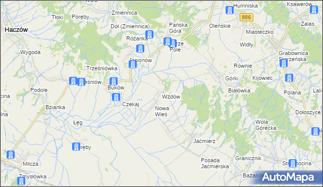 mapa Wzdów, Wzdów na mapie Targeo