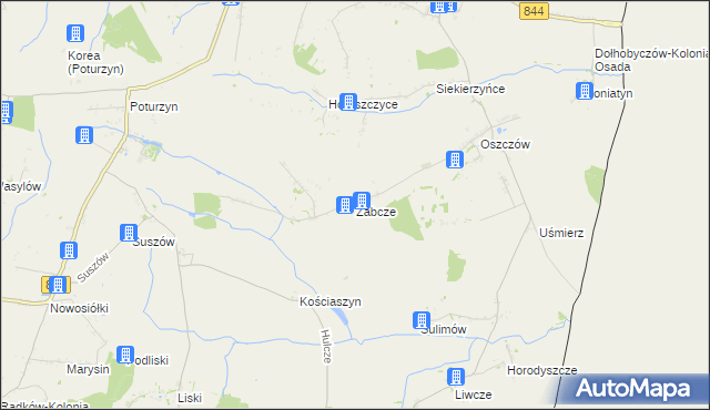mapa Żabcze, Żabcze na mapie Targeo