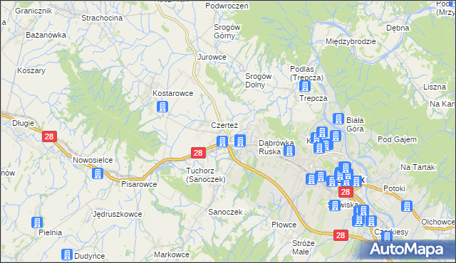 mapa Zabłotce gmina Sanok, Zabłotce gmina Sanok na mapie Targeo