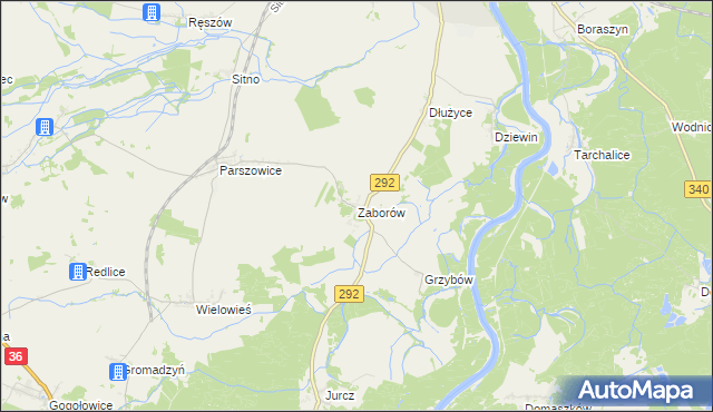 mapa Zaborów gmina Ścinawa, Zaborów gmina Ścinawa na mapie Targeo