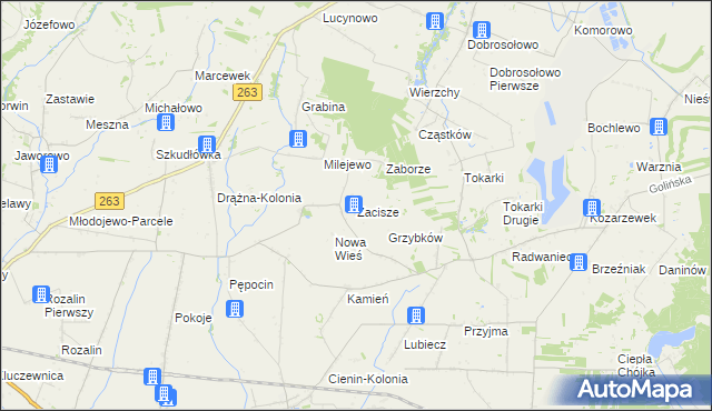 mapa Zacisze gmina Słupca, Zacisze gmina Słupca na mapie Targeo