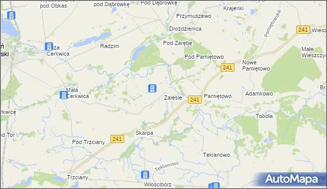 mapa Zalesie gmina Sępólno Krajeńskie, Zalesie gmina Sępólno Krajeńskie na mapie Targeo