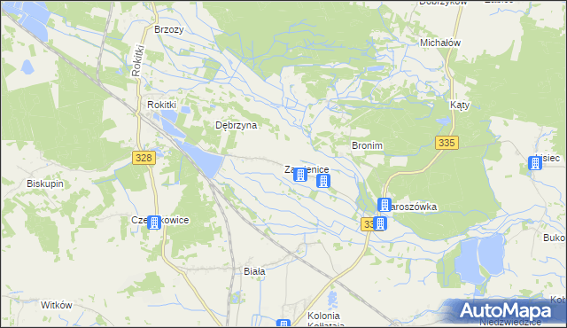 mapa Zamienice, Zamienice na mapie Targeo
