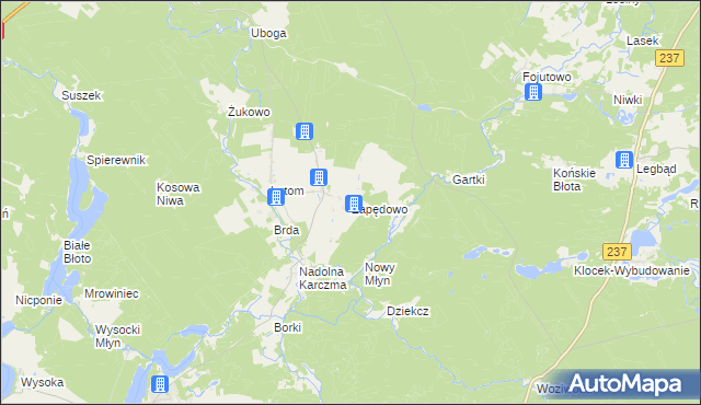 mapa Zapędowo, Zapędowo na mapie Targeo