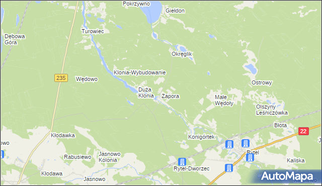 mapa Zapora, Zapora na mapie Targeo