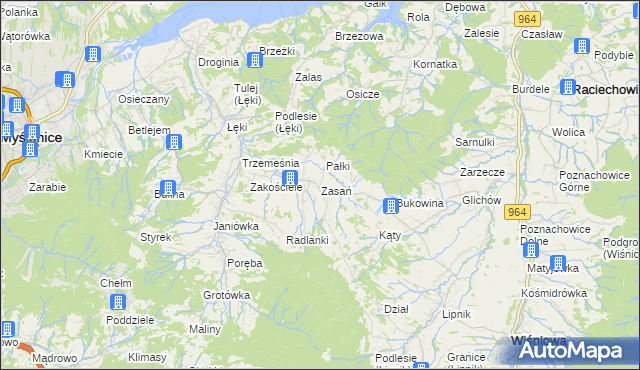 mapa Zasań, Zasań na mapie Targeo