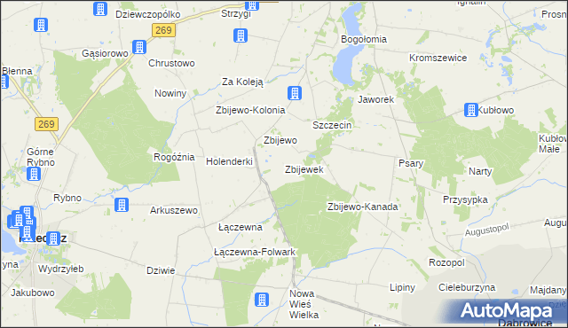 mapa Zbijewek, Zbijewek na mapie Targeo