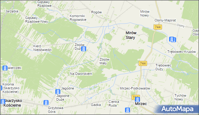 mapa Zbijów Mały, Zbijów Mały na mapie Targeo