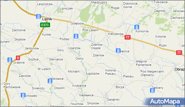mapa Zdanów gmina Obrazów, Zdanów gmina Obrazów na mapie Targeo