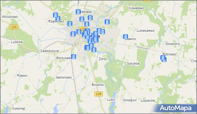 mapa Zdrój gmina Gryfice, Zdrój gmina Gryfice na mapie Targeo