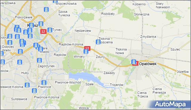 mapa Zduny gmina Opatówek, Zduny gmina Opatówek na mapie Targeo