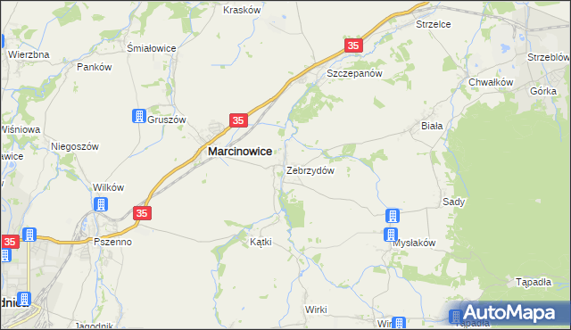 mapa Zebrzydów, Zebrzydów na mapie Targeo