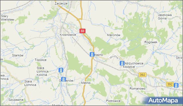 mapa Żelazno gmina Kłodzko, Żelazno gmina Kłodzko na mapie Targeo