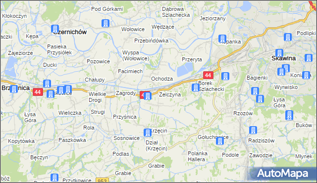 mapa Zelczyna, Zelczyna na mapie Targeo