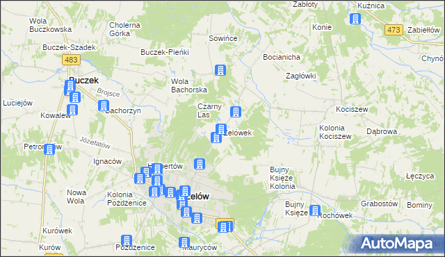 mapa Zelówek, Zelówek na mapie Targeo
