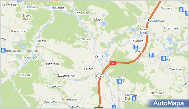 mapa Żerniki gmina Sobków, Żerniki gmina Sobków na mapie Targeo