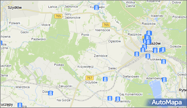 mapa Ziemblice, Ziemblice na mapie Targeo