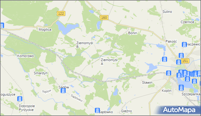 mapa Ziemomyśl A, Ziemomyśl A na mapie Targeo