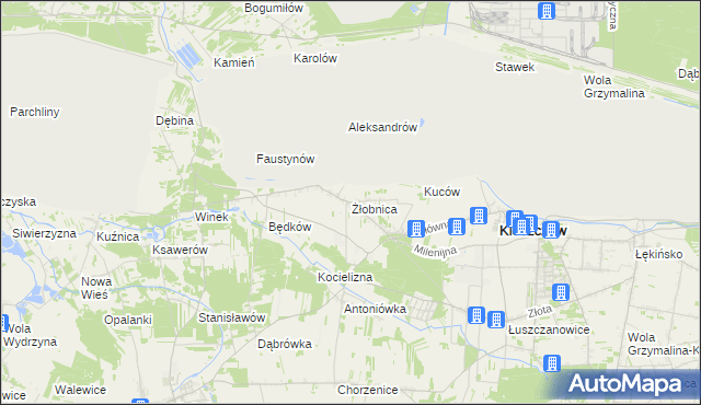 mapa Żłobnica, Żłobnica na mapie Targeo