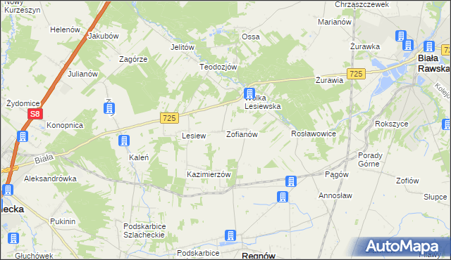 mapa Zofianów, Zofianów na mapie Targeo