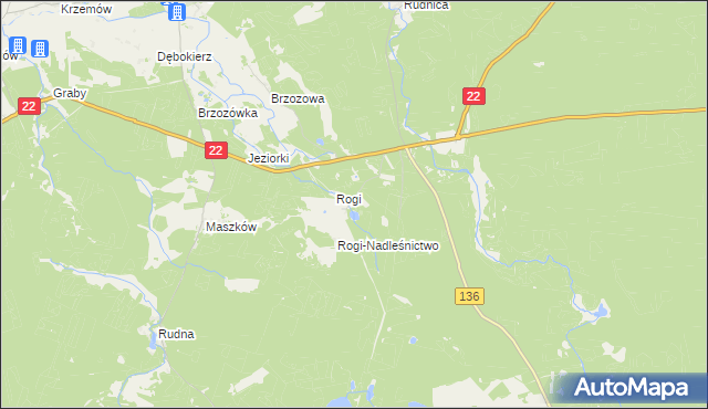 mapa Zofiówka gmina Lubniewice, Zofiówka gmina Lubniewice na mapie Targeo
