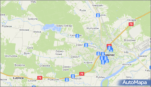 mapa Zrębin, Zrębin na mapie Targeo