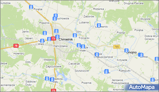 mapa Zrecze Małe, Zrecze Małe na mapie Targeo
