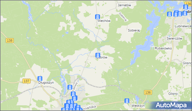 mapa Żubrów, Żubrów na mapie Targeo