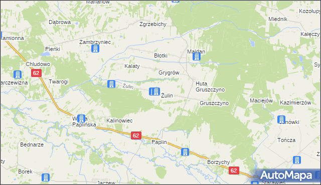 mapa Żulin gmina Stoczek, Żulin gmina Stoczek na mapie Targeo
