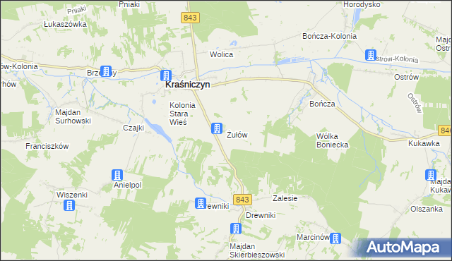 mapa Żułów, Żułów na mapie Targeo