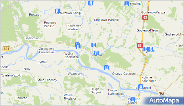 mapa Zuzela, Zuzela na mapie Targeo