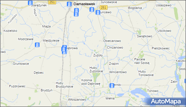 mapa Żużoły, Żużoły na mapie Targeo