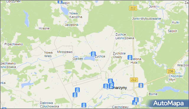 mapa Żychce, Żychce na mapie Targeo