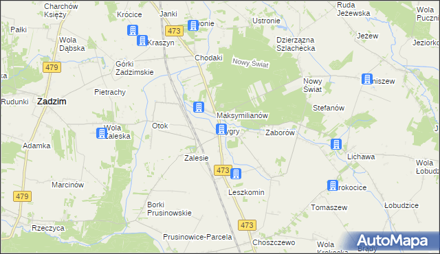 mapa Zygry, Zygry na mapie Targeo