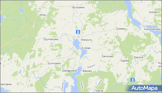 mapa Zyndaki, Zyndaki na mapie Targeo