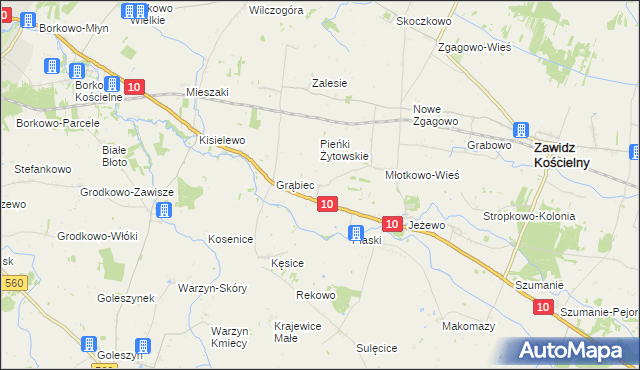 mapa Żytowo gmina Zawidz, Żytowo gmina Zawidz na mapie Targeo