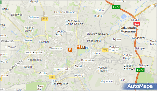 mapa Lublina, Lublin na mapie Targeo