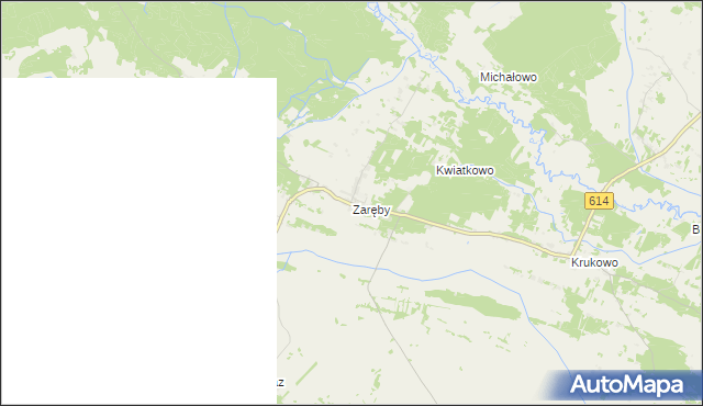mapa Zaręby gmina Chorzele, Zaręby gmina Chorzele na mapie Targeo